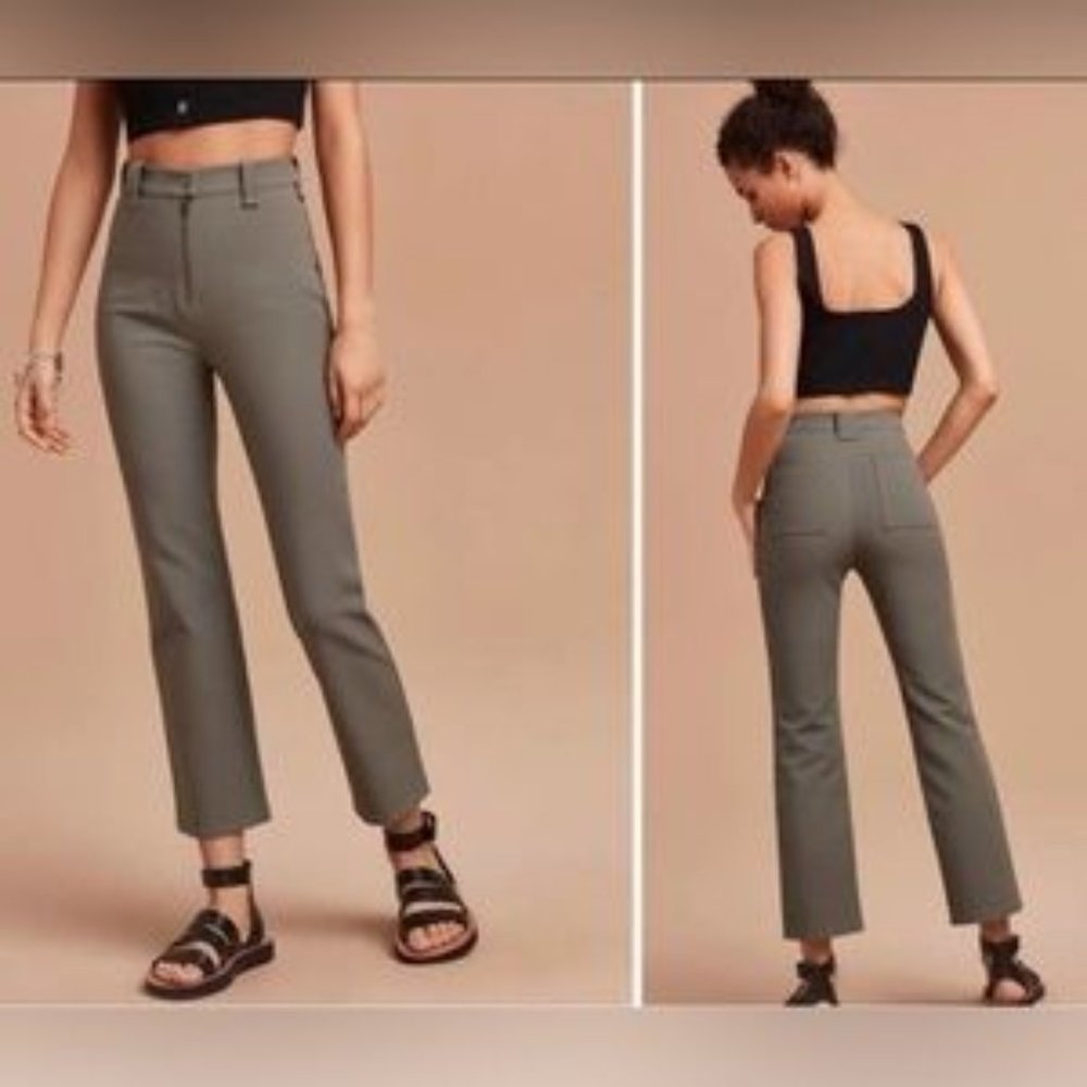 Wilfred Free Aritzia Sage Olive Green Straight Leg Pants